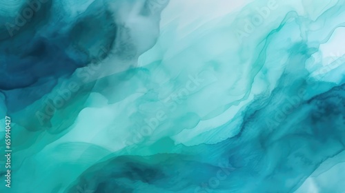 Abstract watercolor paint background teal color blue and green