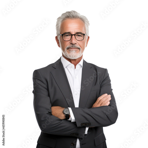 Handsome old business man isolated