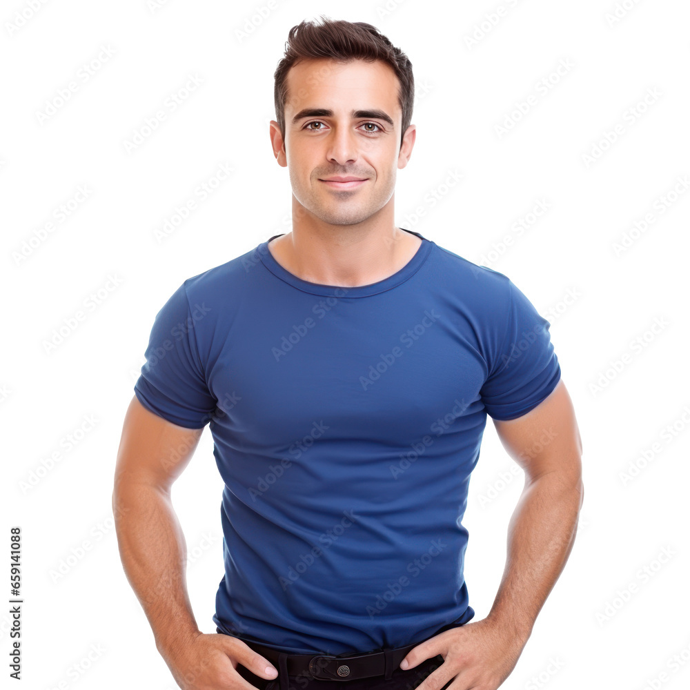 Handsome business man in blue shirt isolated Handsome business man in blue shirt isolated