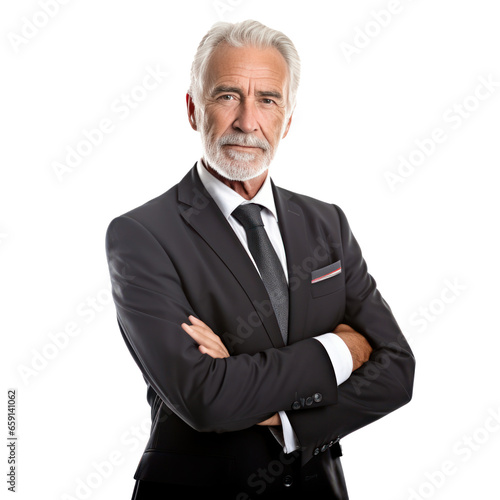 Handsome old business man isolated