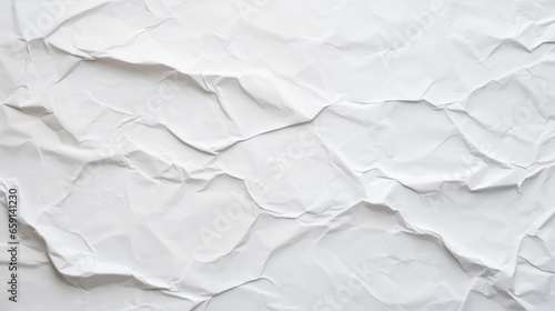 Blank white crumpled and creased paper poster texture background 