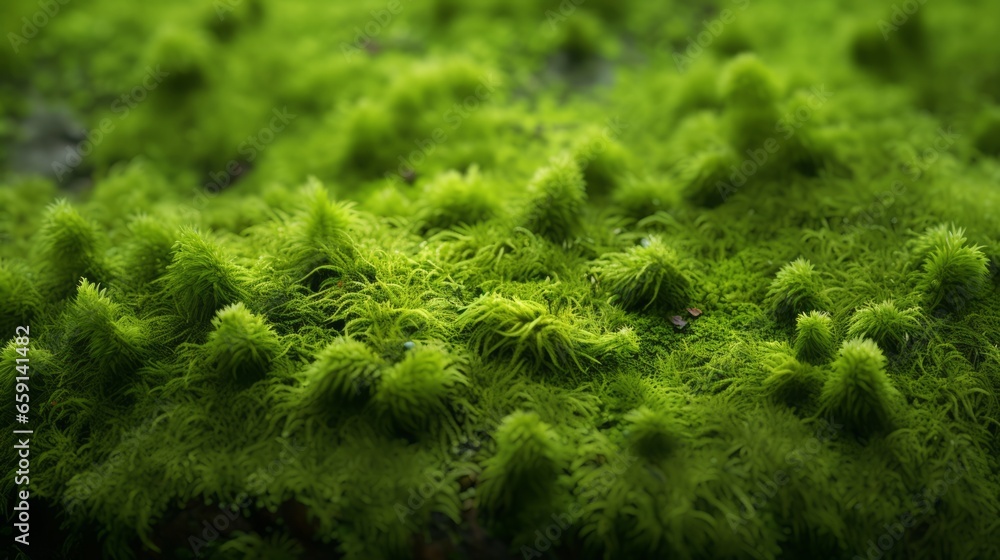 A close up of a green mossy surface