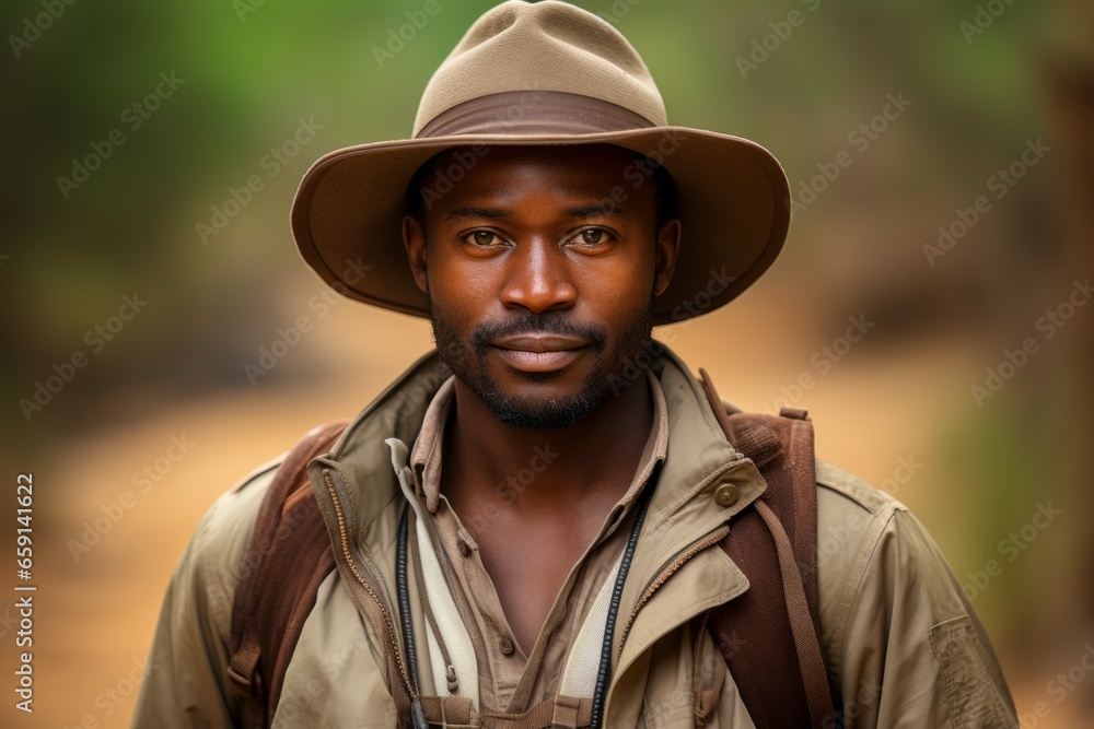 The man is a professional archaeologist. Top in-demand profession concept. Portrait with selective focus