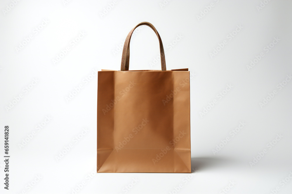 brown paper bag isolated on white background,mockup for design,ai generated brown paper bag isolated on white background,mockup for design,ai generated