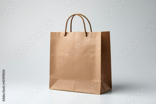 paper bag isolated on white background,mockup for design,ai generated