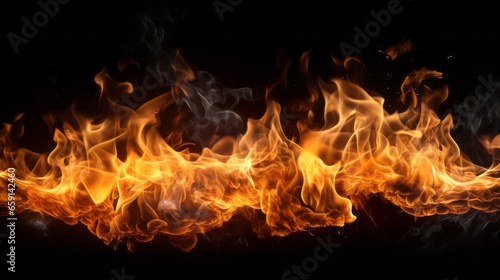 Fire flames on a black background © NK