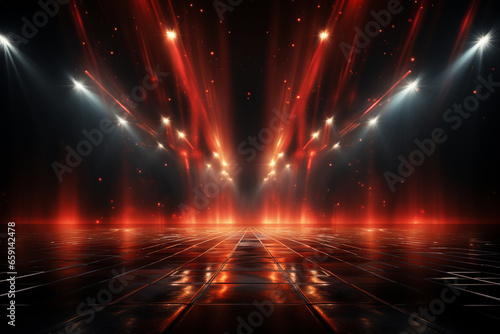 Backdrop With Illumination Of Red Spotlights For Flyers realistic image ultra hd high design