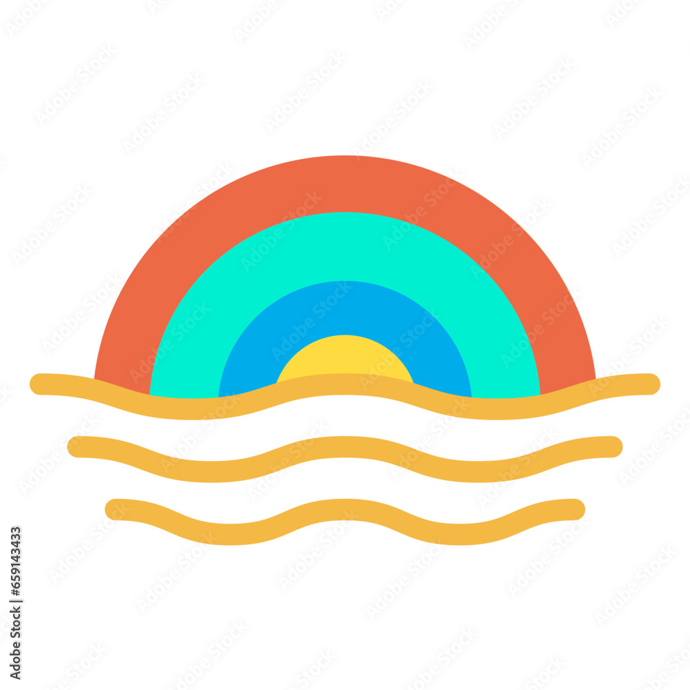 Flat Love Rainbow icon