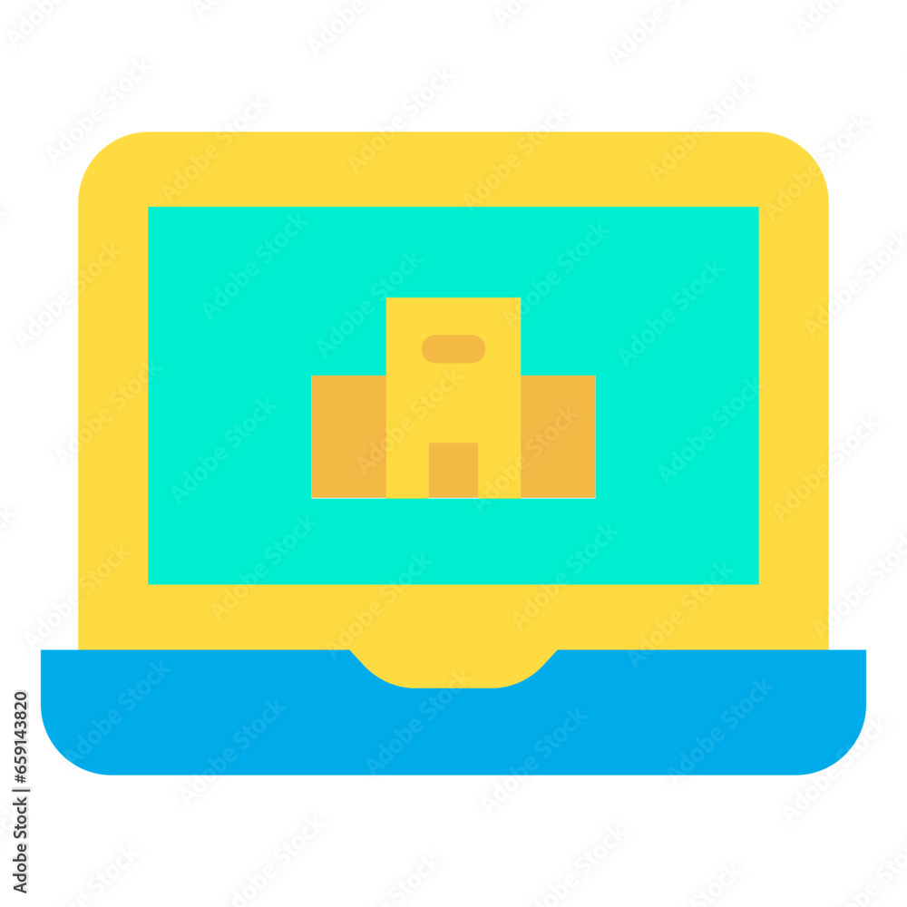 Fototapeta premium Flat Laptop Hotel icon