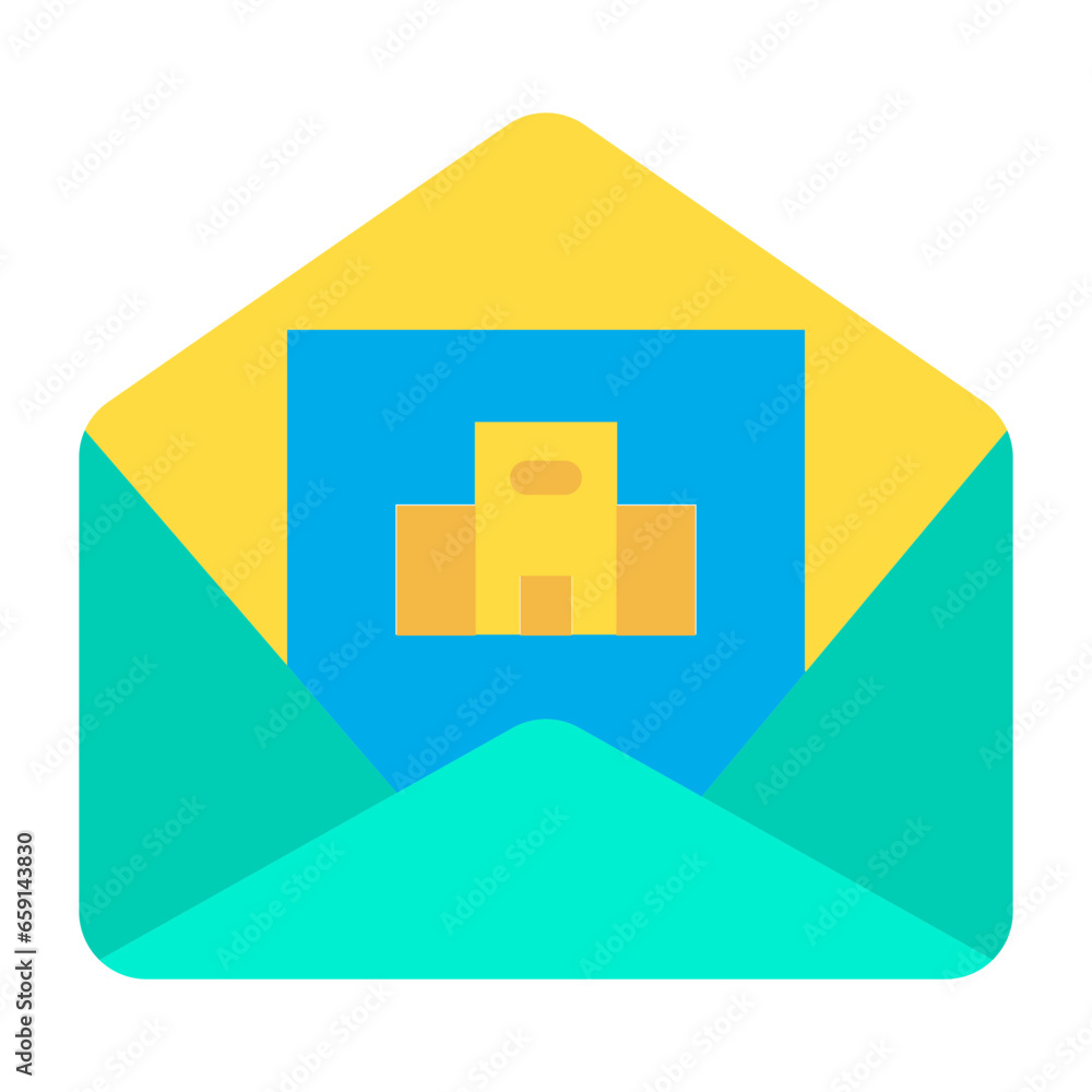 Fototapeta premium Flat Hotel booking email icon