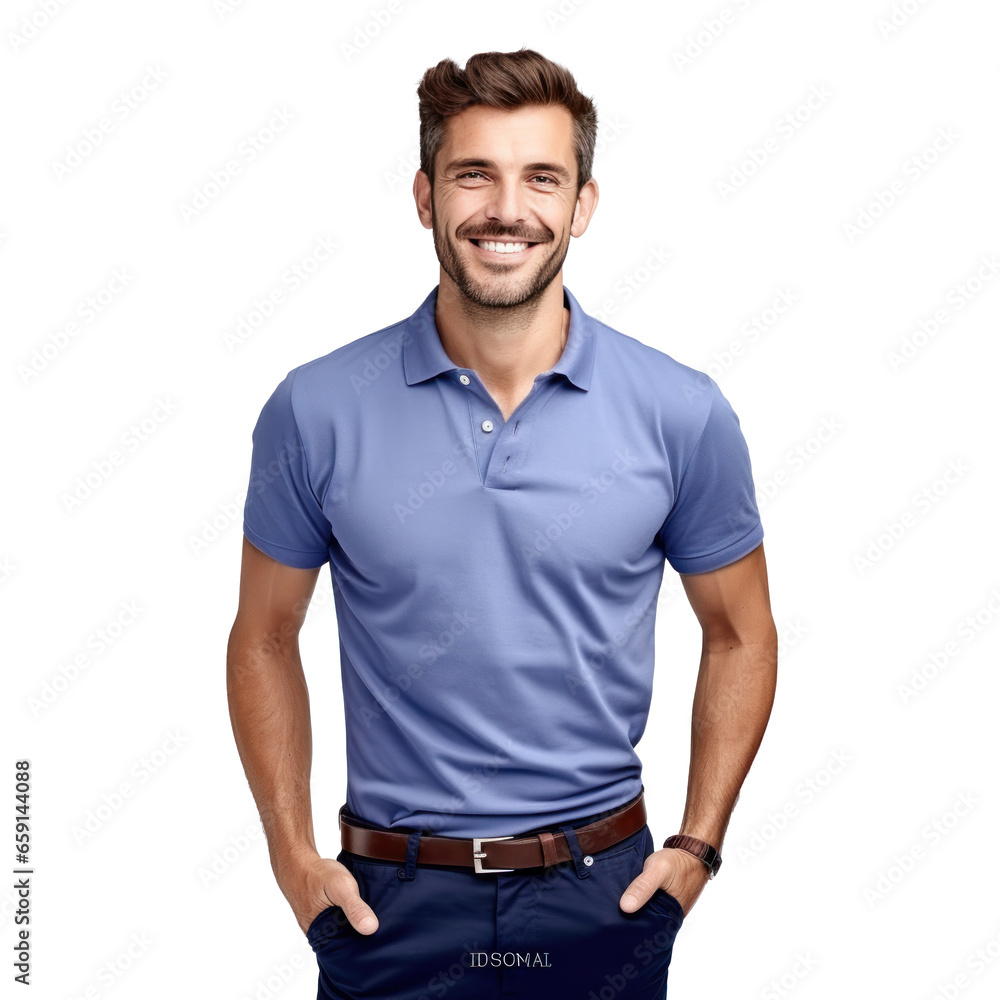 Handsome business man in blue shirt isolated Handsome business man in blue shirt isolated