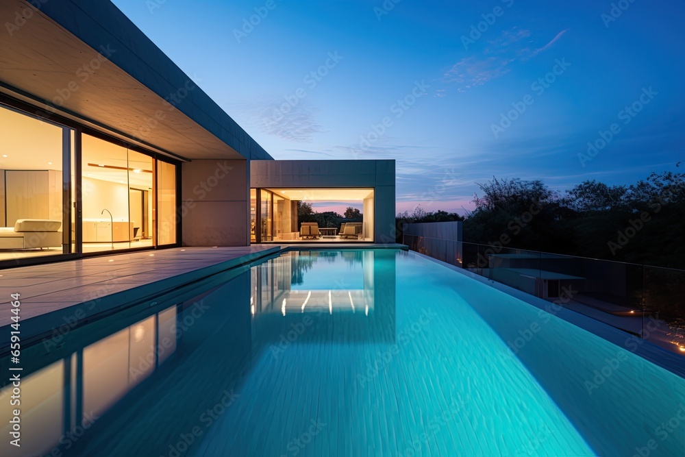 modern house with outdoor swimming pool