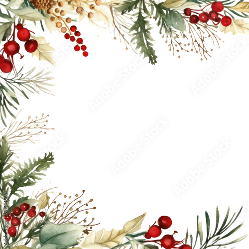 Christmas foliage border with space for text