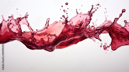 Wine Splashes on White Background