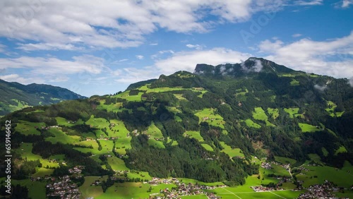 Timelapse view of Gerlosstein mountain in Zillertal Alps, Austria photo