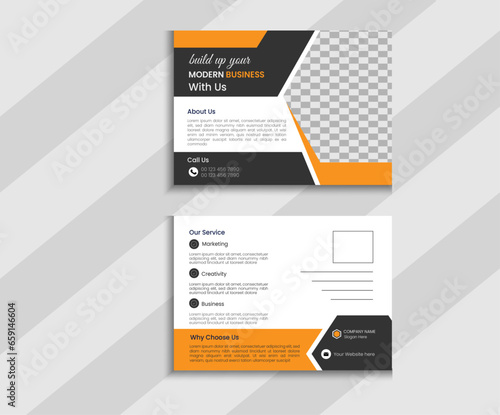 Corporate business post card design with two colors