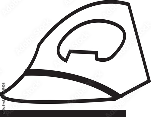 Iron flat line icons set. Home appliance, Steam generator iron. Simple flat vector for web site or mobile app.