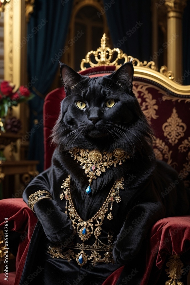 Black elegant cat 