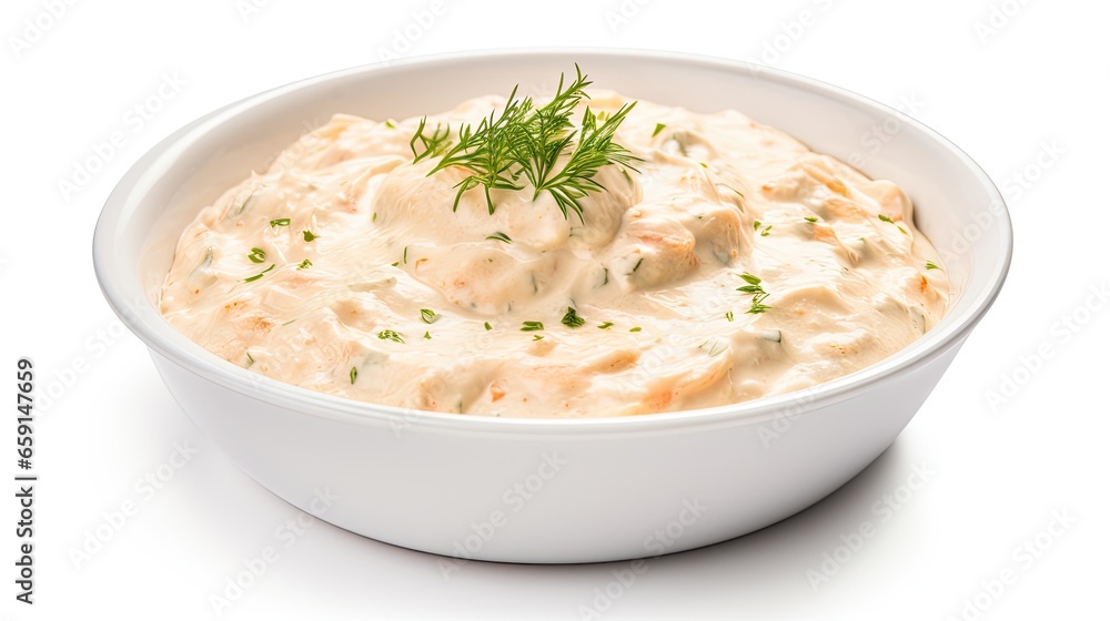 Creamy Garlic Shrimp on White Background Creamy Garlic Shrimp on White Background