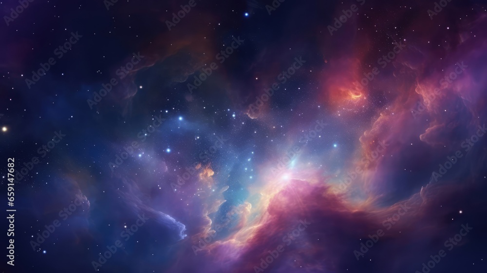 Nebula and galaxies in space Abstract cosmos background 