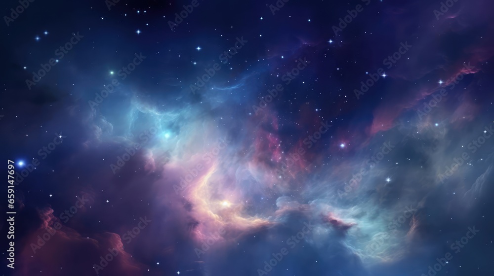 Nebula and galaxies in space Abstract cosmos background 