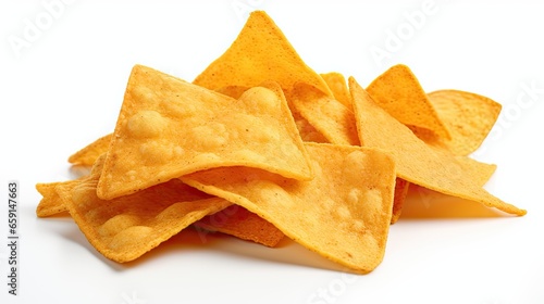 Tortilla Chips on White Background