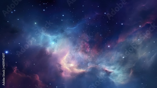 Nebula and galaxies in space Abstract cosmos background 