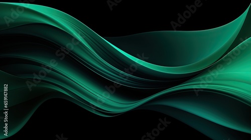 Gorgeous Green Wave on Black Background Illustration