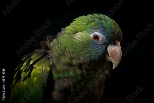 Fotografie, Tablou A flightless parrot with green feathers and a large beak