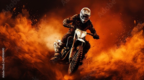 illustration  motorcycle on fire