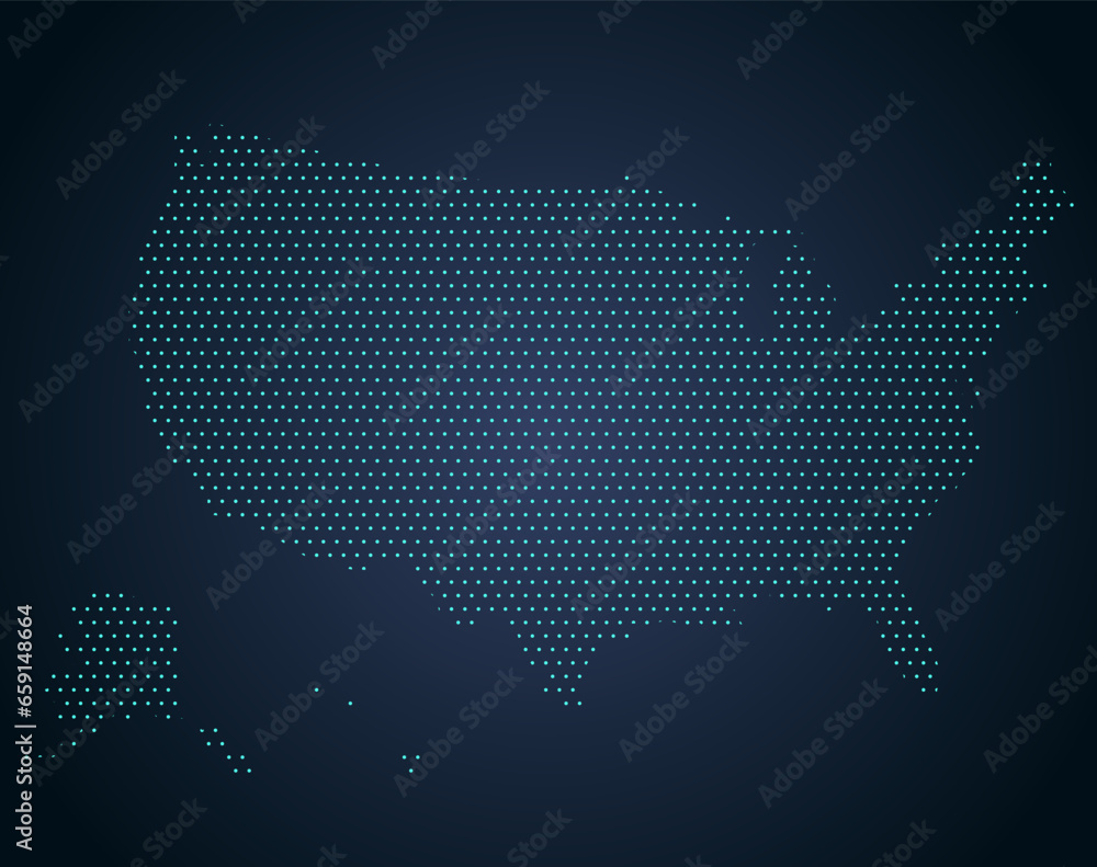 dotted map of USA
