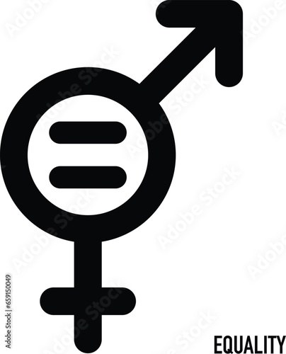 Gender equality symbol, equity and gender egalitarianism icon vector logo photo