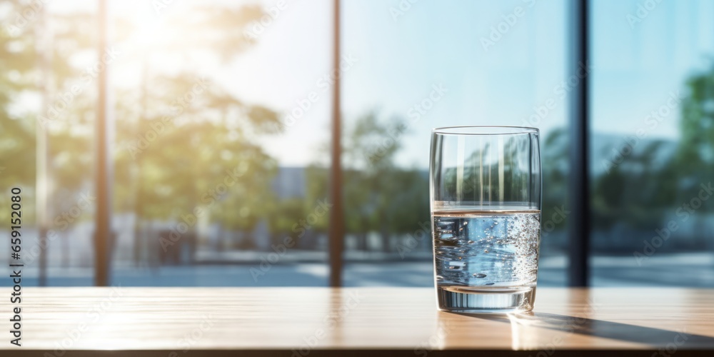 A Glass of Sparkling Water: The Clear Choice for Healthy Hydration, the Cornerstone of a Balanced Diet, and Vital for Wellness - obrazy, fototapety, plakaty 