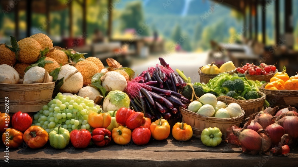 the vibrant colors and variety of fresh produce at a bustling farmers' market. stalls overflowing with apples, pumpkins, squash, and other fall fruits and vegetables. the vibrant colors and variety of fresh produce at a bustling farmers' market. stalls overflowing with apples, pumpkins, squash, and other fall fruits and vegetables.