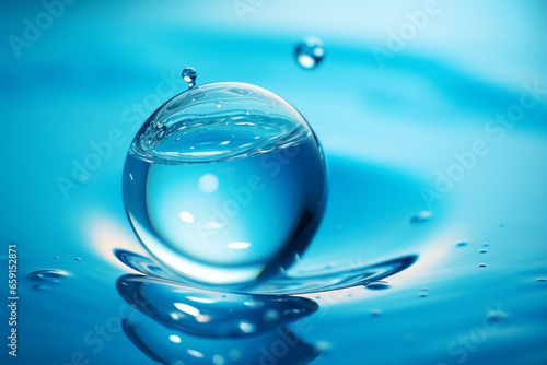 water drop on blue background