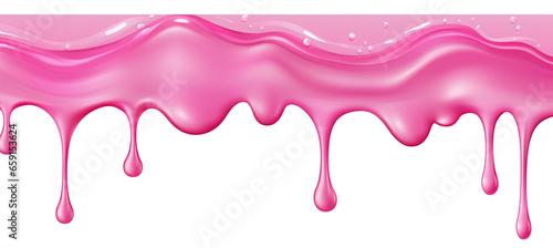 Abstract pink illustration with a flowing candy glaze, depicted as dripping, isolated on a transparent background in PNG format.