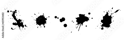 Set of abstract stains, blots, splashes and smudges.Vector graphics.