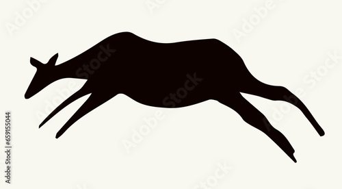 Primitive rock painting. Vector drawing
