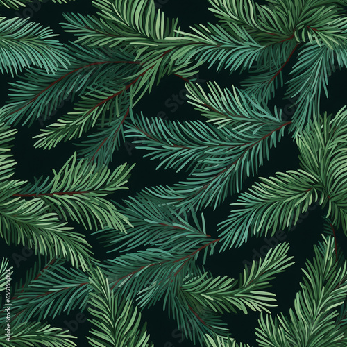 christmas tree  winter seamless pattern  Endless texture  background. AI generative