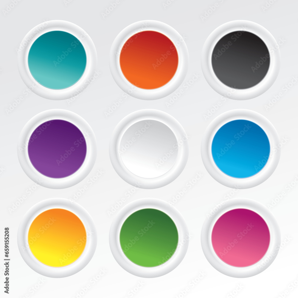 Big white button. Vector drawing Big white button. Vector drawing