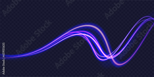 Luminous blue lines of speed. Light glowing effect . Abstract motion lines.