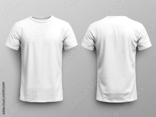 plain white t-shirt mockup design. front and back view. generative ai
