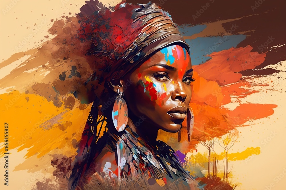 illustration, african woman