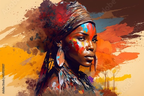 illustration, african woman