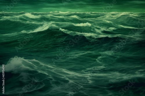 Background of the ocean with a deep green hue. Generative AI