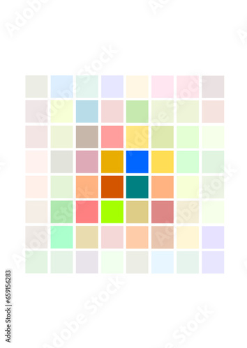 quadratische fläche gefüllt mit 64 einzelnen quadraten unterschiedlicher farbe und helligkeit, hintergrund, wallpaper