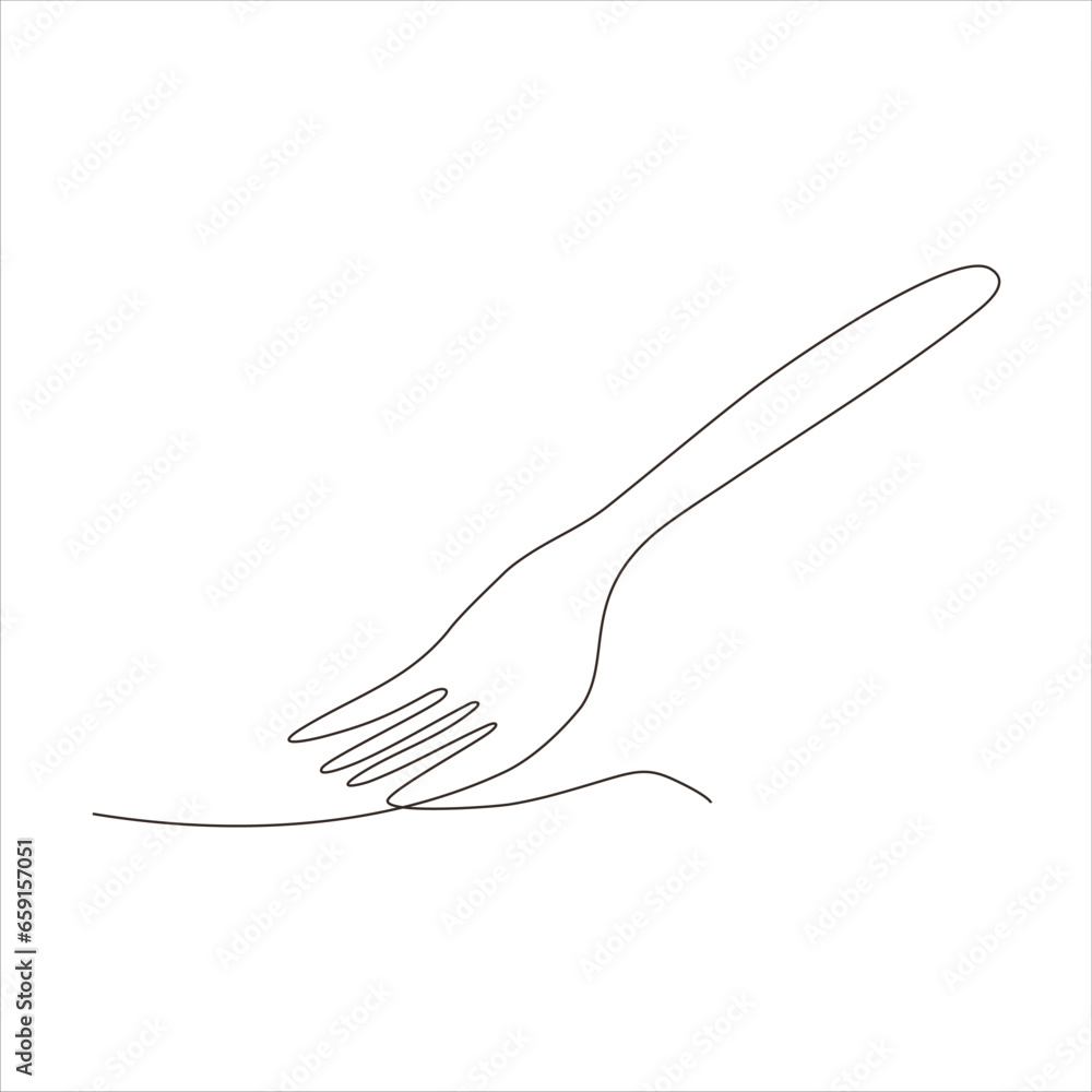 continuous line art of a fork continuous line art of a fork