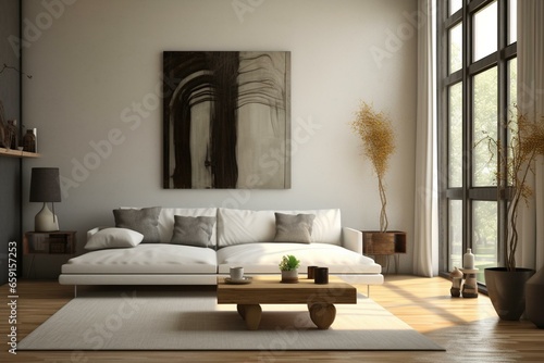 Cozy  contemporary  inviting  elegant  soothing  unfussy  minimalist  comfortable. Generative AI
