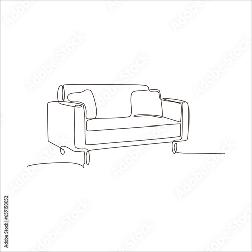 continuous line art of sofa chair