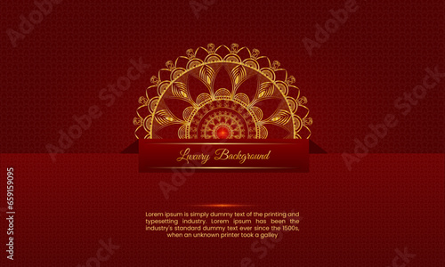 Luxury mandala background with golden arabesque pattern .decorative mandala for print. photo